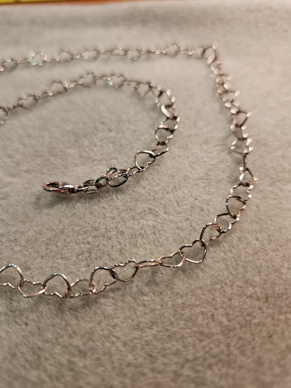 Delicate Heart Link Necklace - Silver